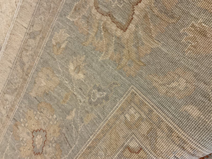 Pakistani Peshawar Rug, 7'11" x 9'9", in baby blue, beige and ivory - photo 4