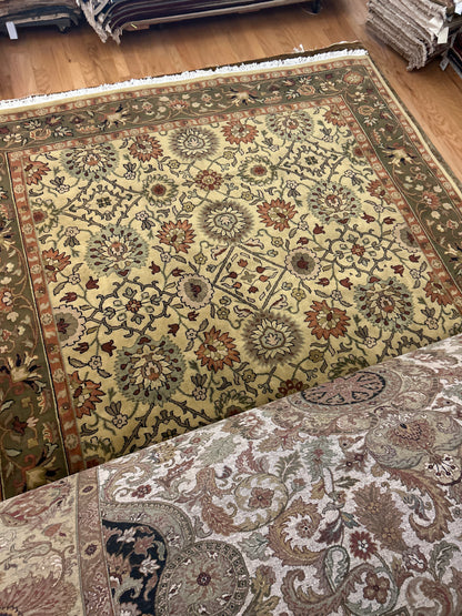 Indian Mohal Rug, 8'10" x 11'10", in gold, ivory, olive and rust - photo 2