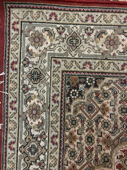 Indian Tabriz Runner, 3'4" x 13'2", in burgundy, grey, ivory and navy - photo 3
