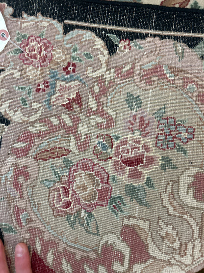 Sino Tabriz Rug, 8'6" x 11'6", in black, burgundy, ivory and pink - photo 4