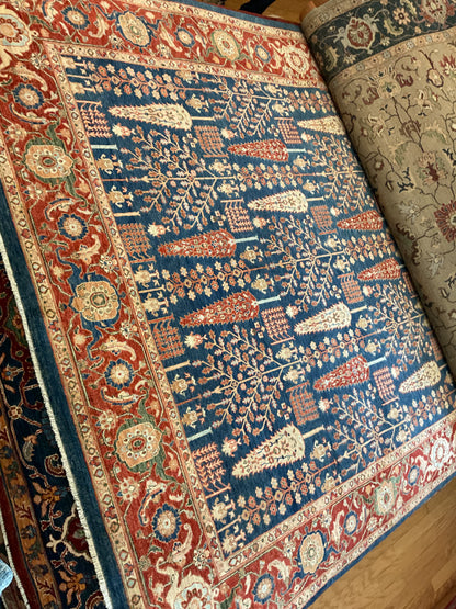 Afghan Bidjar Rug, 8'9" x 11'9", in cream, navy and red - photo 4