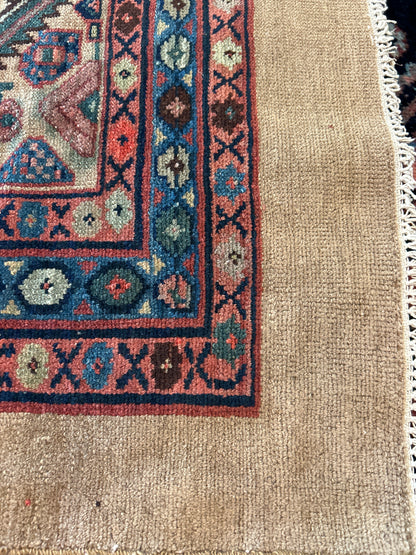 Antique Persian Malayer Runner, 3'4" x 13'1", in blue, ivory, navy and red - photo 2