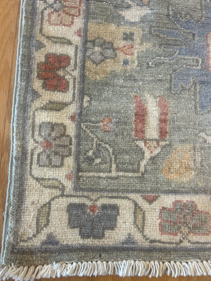 Afghan Peshawar Runner, 2'8" x 8', in grey, ivory and red - photo 2