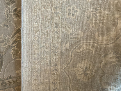 Indian Agra Jaipur Rug with Silk, 10' x 14', in beige, green and ivory - photo 4