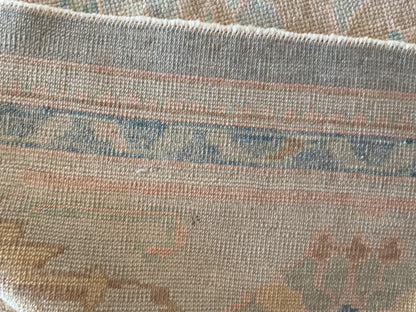 Turkish Oushak Rug, 10' x 12'10", in beige, blue and peach - photo 4