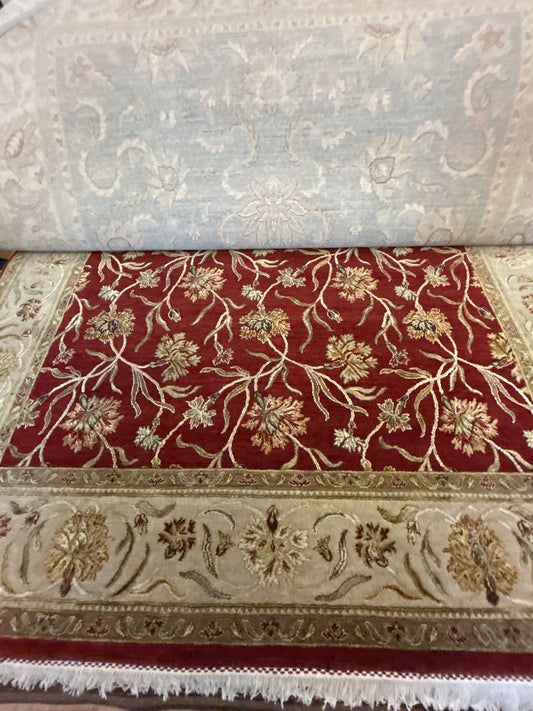 Indian Agra Jaipur W/silk - 7.11x10.1 - P6026