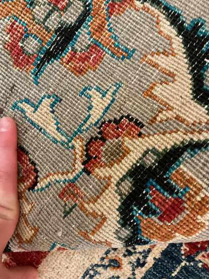 Afghan Mohal Rug, 9'2" x 11'8", in black, ivory, rust and sea moss - photo 4