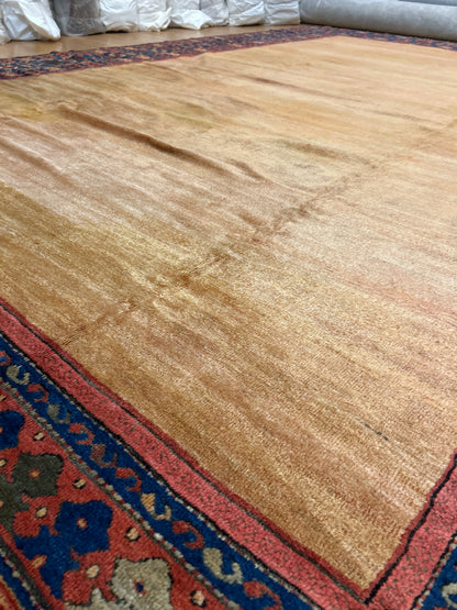 Antique Persian Zigler Mohal Rug, 12'2" x 16'8", in camel, navy and red - photo 4