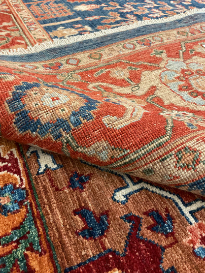 Afghan Bidjar Rug, 8'9" x 11'9", in cream, navy and red - photo 3