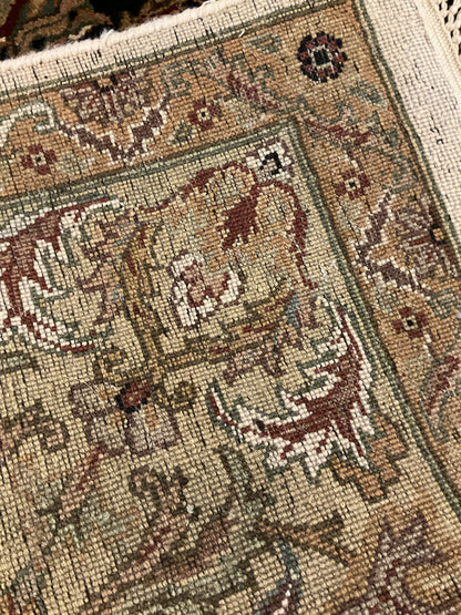 Indian Agra Jaipur Rug, 8'2" x 10', in black, ivory, olive and tan - photo 4