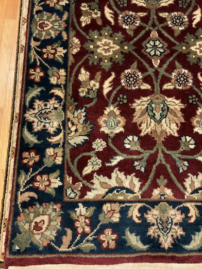 Indian Agra Jaipur Runner, 2'6" x 6'7", in beige, burgundy, green and navy - photo 3
