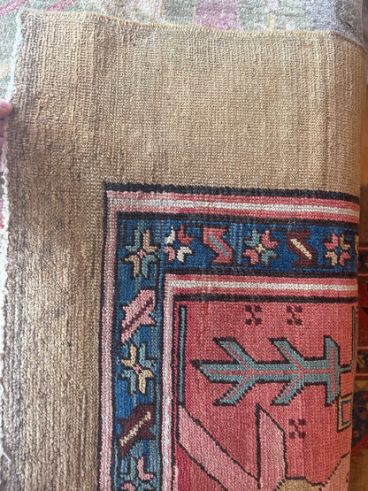 Antique Persian Serapi Rug, 11'3" x 20'10", in baby blue, brick, camel and navy - photo 2