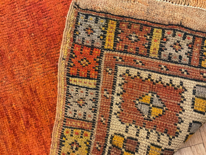 Antique Turkish Anatolian Rug, 2'10" x 4'5", in black, gold, ivory and orange - photo 4