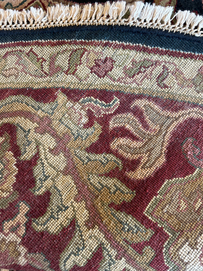 Indian Agra Jaipur Rug, 9'2" x 9'2", in beige, burgundy, grey and navy - photo 4