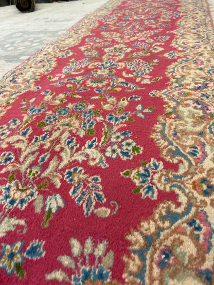 Vintage Persian Kerman Runner, 2'7" x 10'3", in blue, gold, ivory and red - photo 2