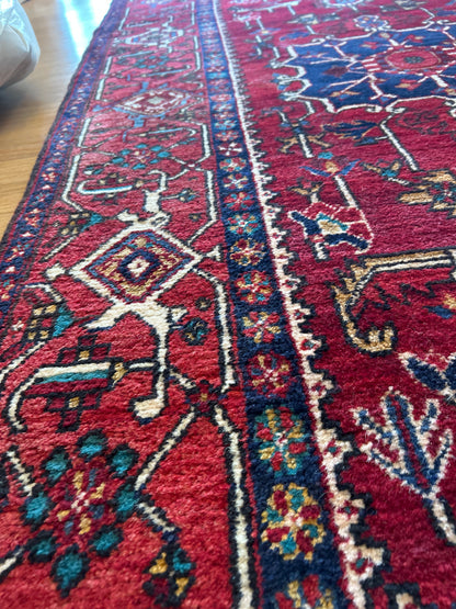 Vintage Persian Karajh Runner, 3'10" x 14'9", in blue, burgundy, navy and red - photo 3