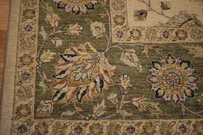 Indian Peshawar Rug, 12' x 18', in beige, cream and green - photo 2