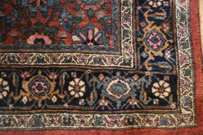 Antique Persian Bidjar Rug, 9'7" x 12'1", in blue, burgundy, gold and ivory - photo 4