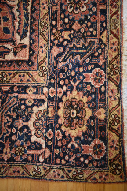 Vintage Persian Heriz Rug, 8'3" x 11', in baby blue, brick, ivory and navy - photo 3