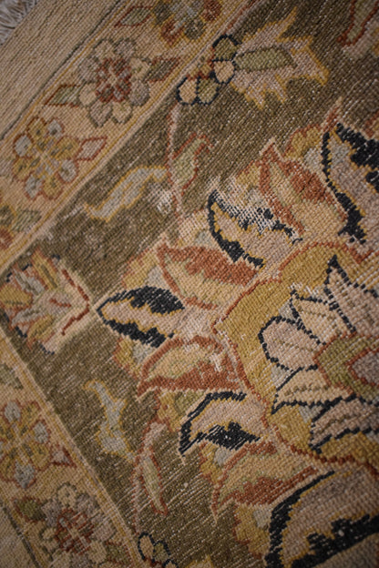 Indian Peshawar Rug, 12' x 18', in beige, cream and green - photo 3