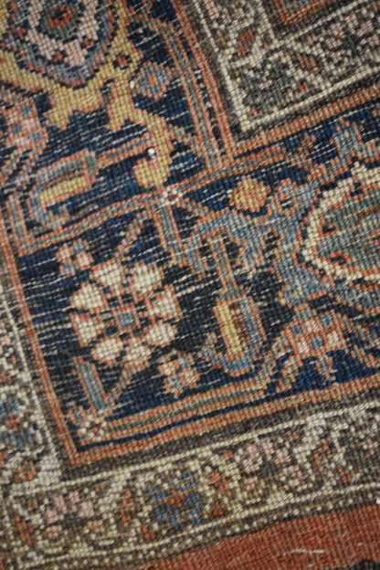 Antique Persian Bidjar Rug, 9'7" x 12'1", in blue, burgundy, gold and ivory - photo 5