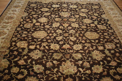 Indian Peshawar Rug, 9'11" x 14'2", in brown, cocoa, gold and khaki - photo 4