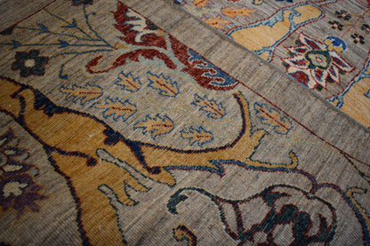 Persian Afghan Bidjar Rug, 8'11" x 11'11", in grey, khaki, purple and red - photo 4