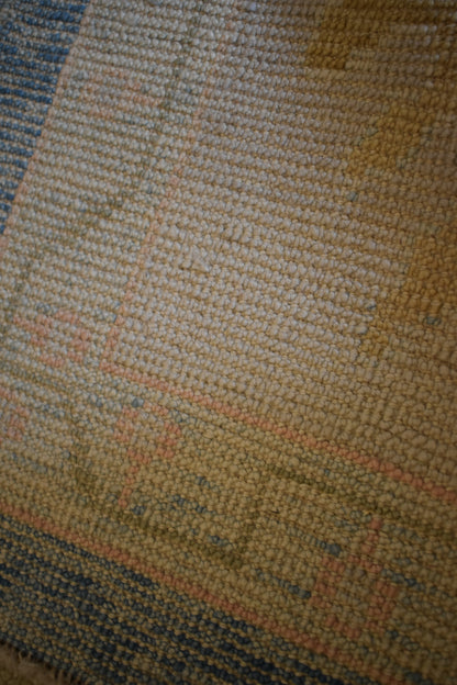Turkish Oushak Rug, 11'11" x 15'1", in baby blue, peach and teal - photo 5