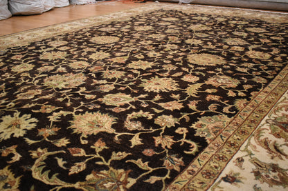 Indian Peshawar Rug, 9'11" x 14'2", in brown, cocoa, gold and khaki - photo 6