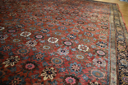 Antique Persian Bidjar Rug, 9'7" x 12'1", in blue, burgundy, gold and ivory - photo 6