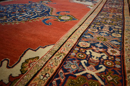 Antique Persian Mohal Rug, 8'11" x 11'3", in blue and red - photo 4