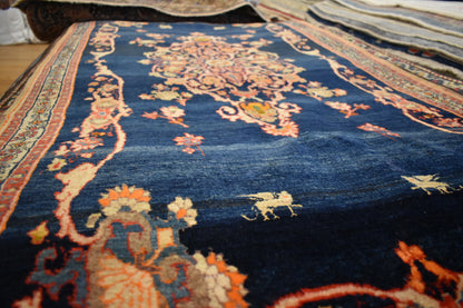 Antique Persian Bidjar Runner, 3'6" x 6'9", in blue, camel, navy and orange - photo 2