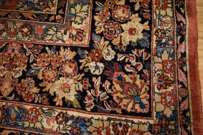 Antique Persian Sarouk Rug, 12' x 14', in baby blue, blue, gold and navy - photo 3
