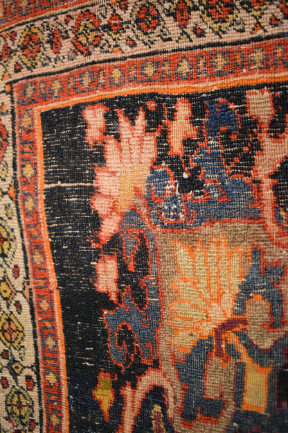 Antique Persian Bidjar Runner, 3'6" x 6'9", in blue, camel, navy and orange - photo 4