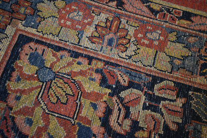 Antique Persian Sarouk Rug, 12' x 14', in baby blue, blue, gold and navy - photo 4