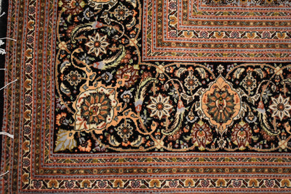 Vintage Persian Tabriz Rug, 8'3" x 11'6", in ivory, navy, pink and pistachio - photo 3