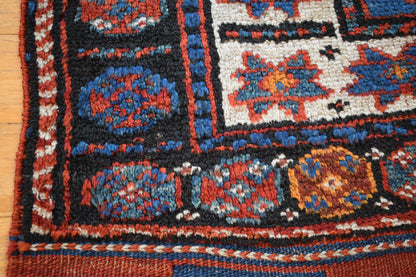 Antique Persian Kurdish Bagface, 2'6" x 3'9", in blue, brown, orange and red - photo 2