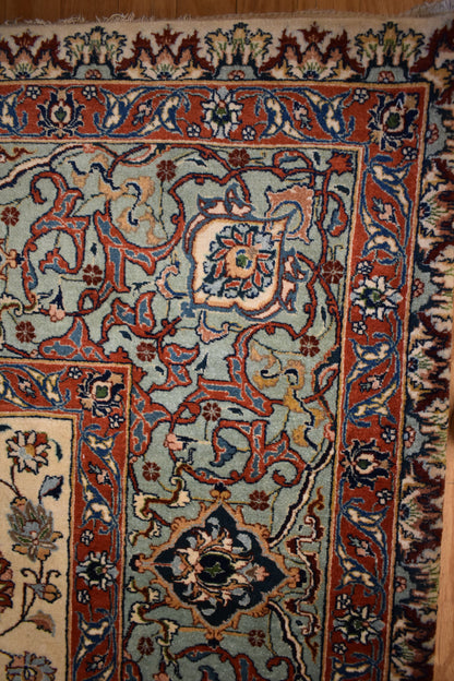 Antique Persian Tabriz Rug, 8'3" x 11'9", in blue, brick, ivory and navy - photo 3