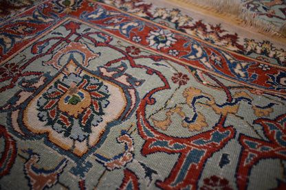 Antique Persian Tabriz Rug, 8'3" x 11'9", in blue, brick, ivory and navy - photo 4