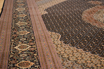 Vintage Persian Tabriz Rug, 8'3" x 11'6", in ivory, navy, pink and pistachio - photo 6