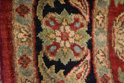 Indian Agra Jaipur Rug, 4' x 4', in black, gold, green and red - photo 3