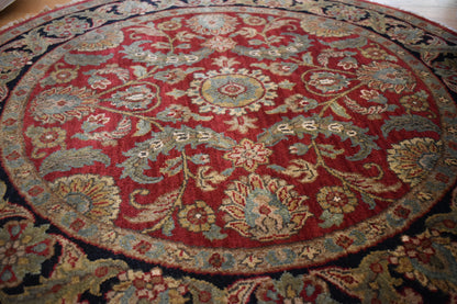 Indian Agra Jaipur Rug, 4' x 4', in black, gold, green and red - photo 5