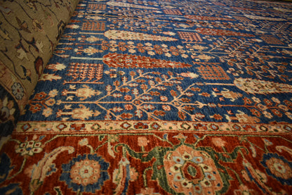Afghan Bidjar Rug, 8'9" x 11'9", in cream, navy and red - photo 6