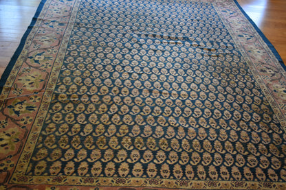 Antique Persian Mohal Rug, 7'10" x 10'10", in blue, khaki and pink - photo 6