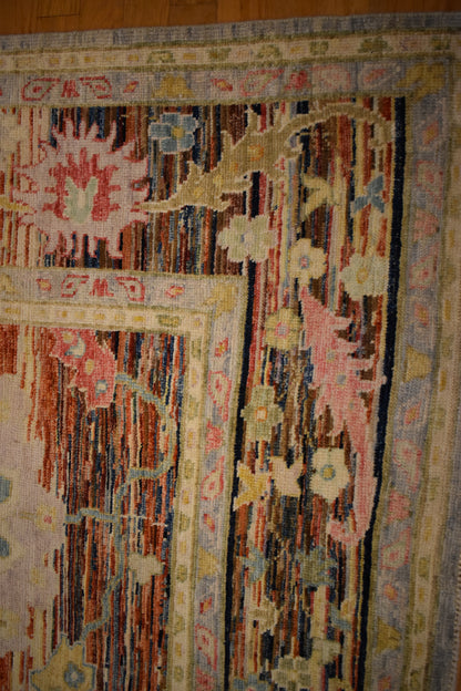 Afghan Oushak Rug, 8'11" x 12'3", in baby blue, blue and pink - photo 2