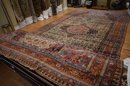 Antique Persian Bidjar Rug, 12' x 20'10", in blue, ivory, navy and red - photo 8