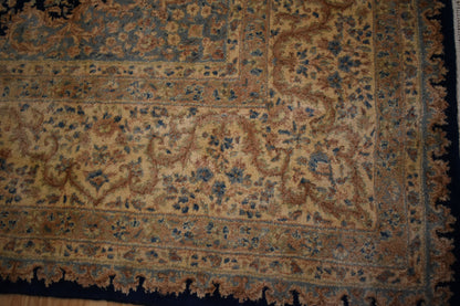 Vintage Persian Kerman Rug, 12' x 15'10", in ivory, navy and pink - photo 2
