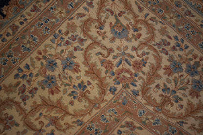 Vintage Persian Kerman Rug, 12' x 15'10", in ivory, navy and pink - photo 3