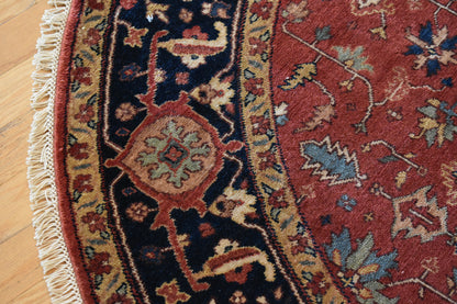 Indian Heriz Serapi Rug, 6' x 6', in brick, gold, ivory and navy - photo 2