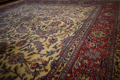 Antique Persian Lavar Kerman Rug, 8'3" x 11'10", in baby blue, burgundy, cream and ivory - photo 4